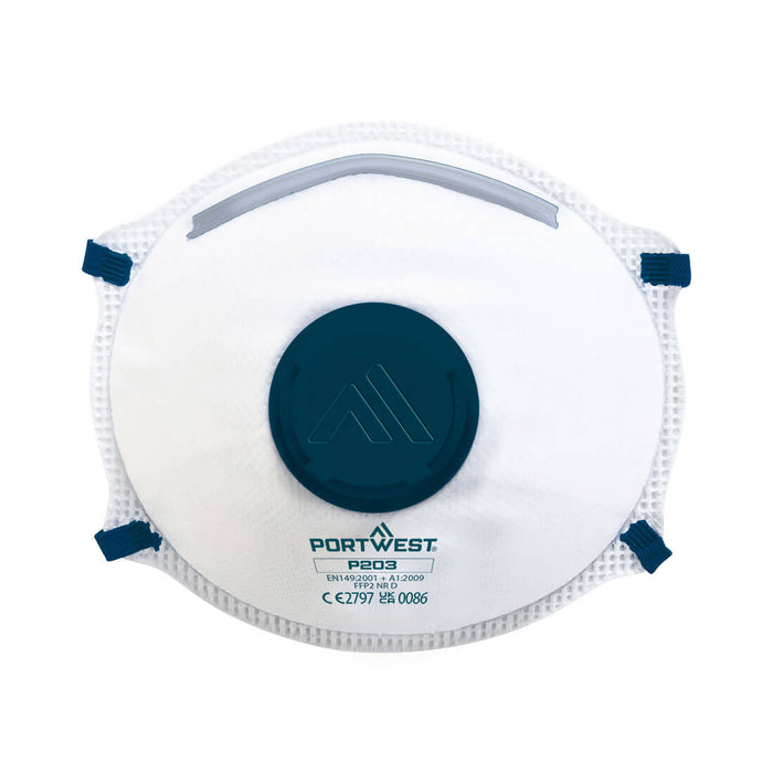 FFP2 Valved Dolomite Respirator (Pk10) - P203WHR